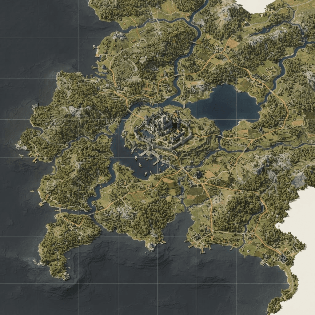 Aerial map of the StoneHavenSMP survival world